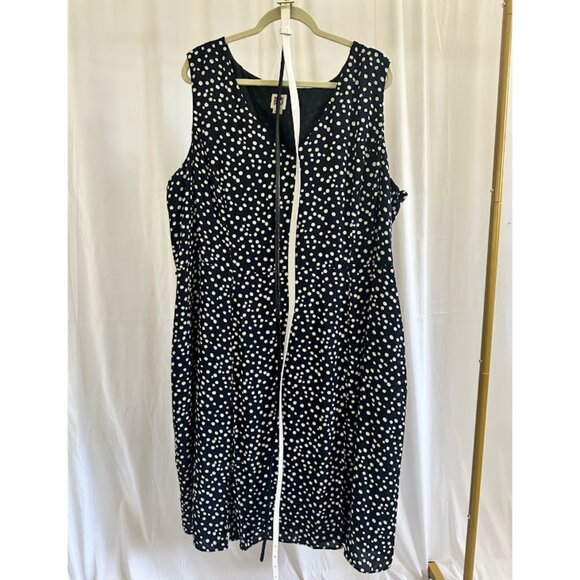 Anne Klein Women's Plus 24W Navy/White Polka Dot Fit and Flare Dress - Picture 1 of 10
